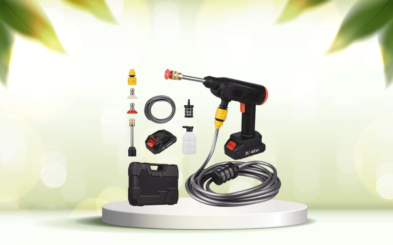 Scopri la pistola idropulitrice portatile: pulizia potente ovunque senza limiti